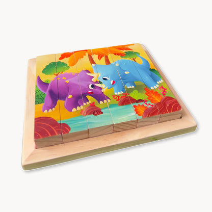 Wooden 6 in 1  Animal Cube Puzzle