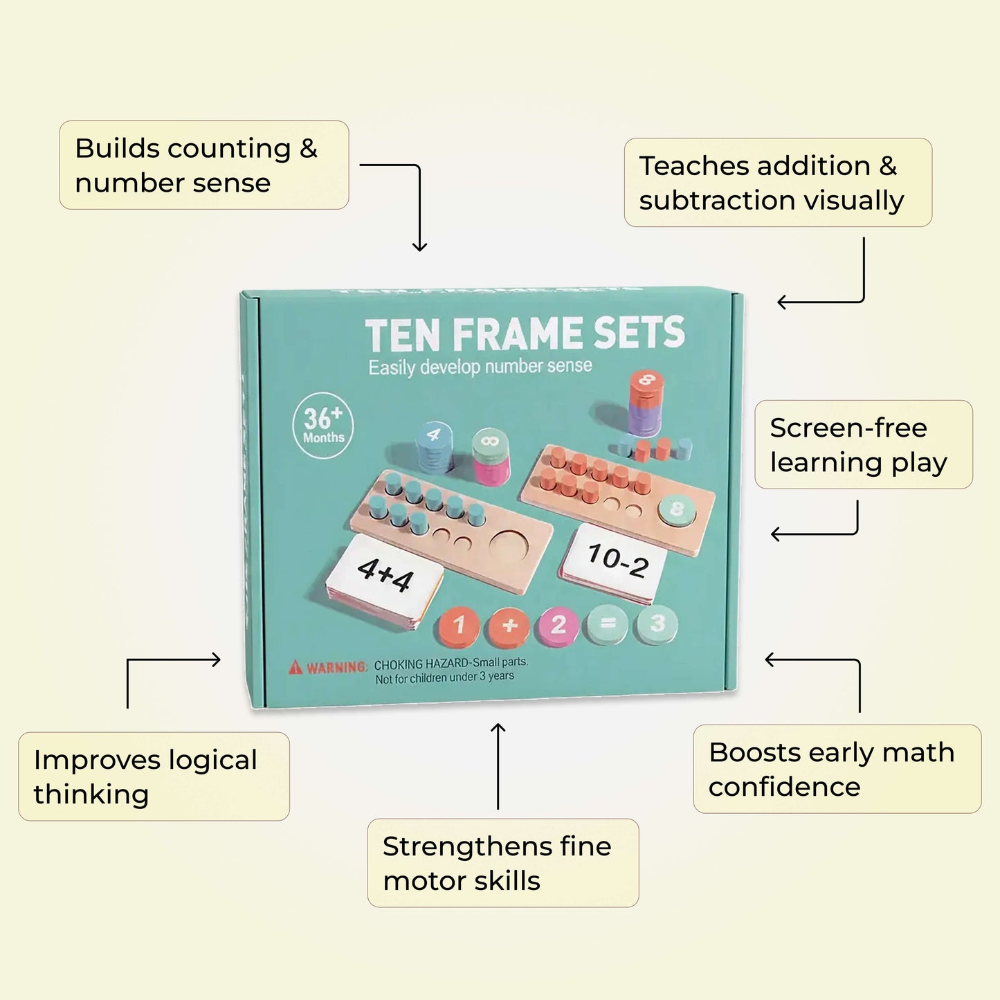 Ten Frame Math Set – Learn Numbers, Addition & Subtraction Through Play