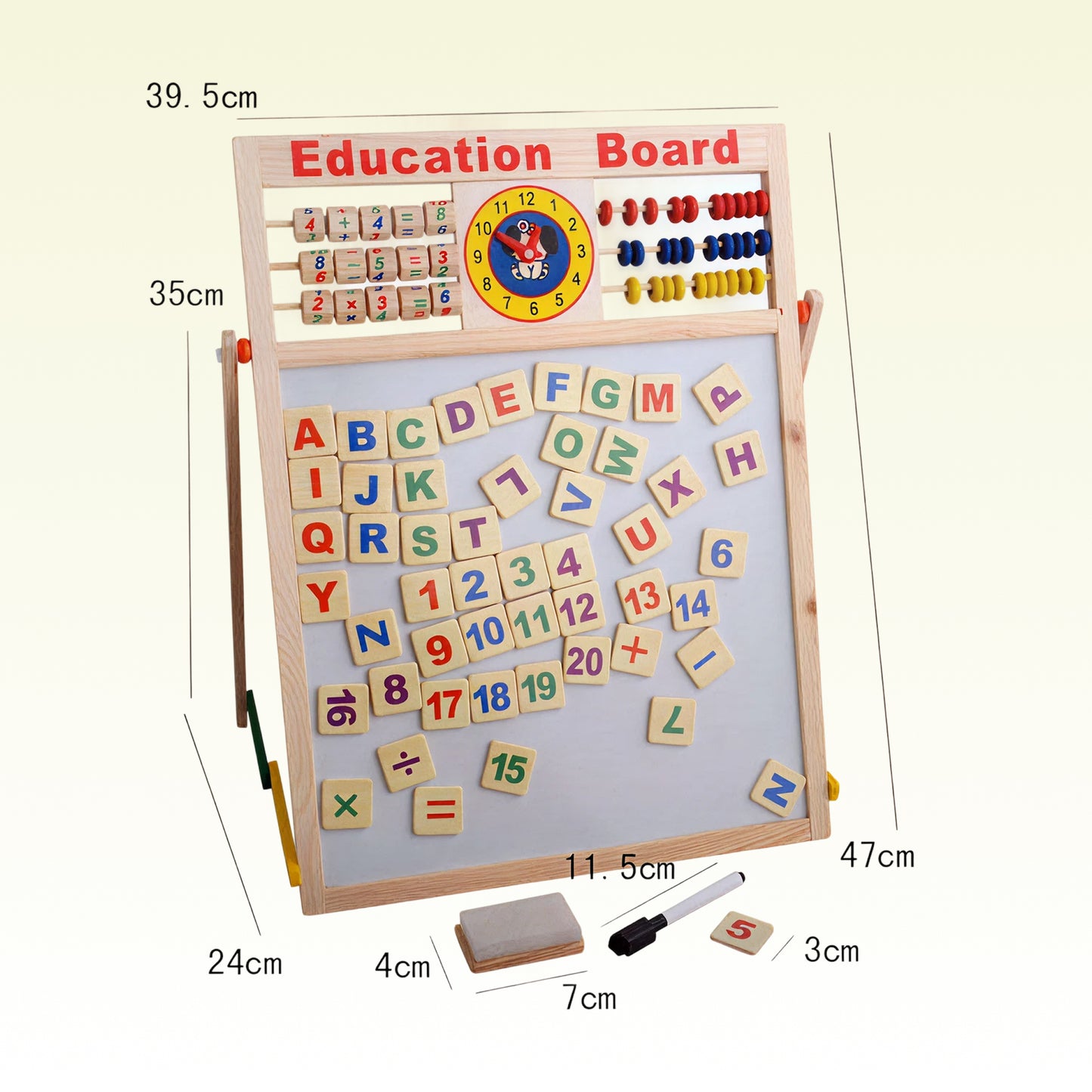Wooden Educational Board – 5-in-1 Montessori Learning Toy for Kids