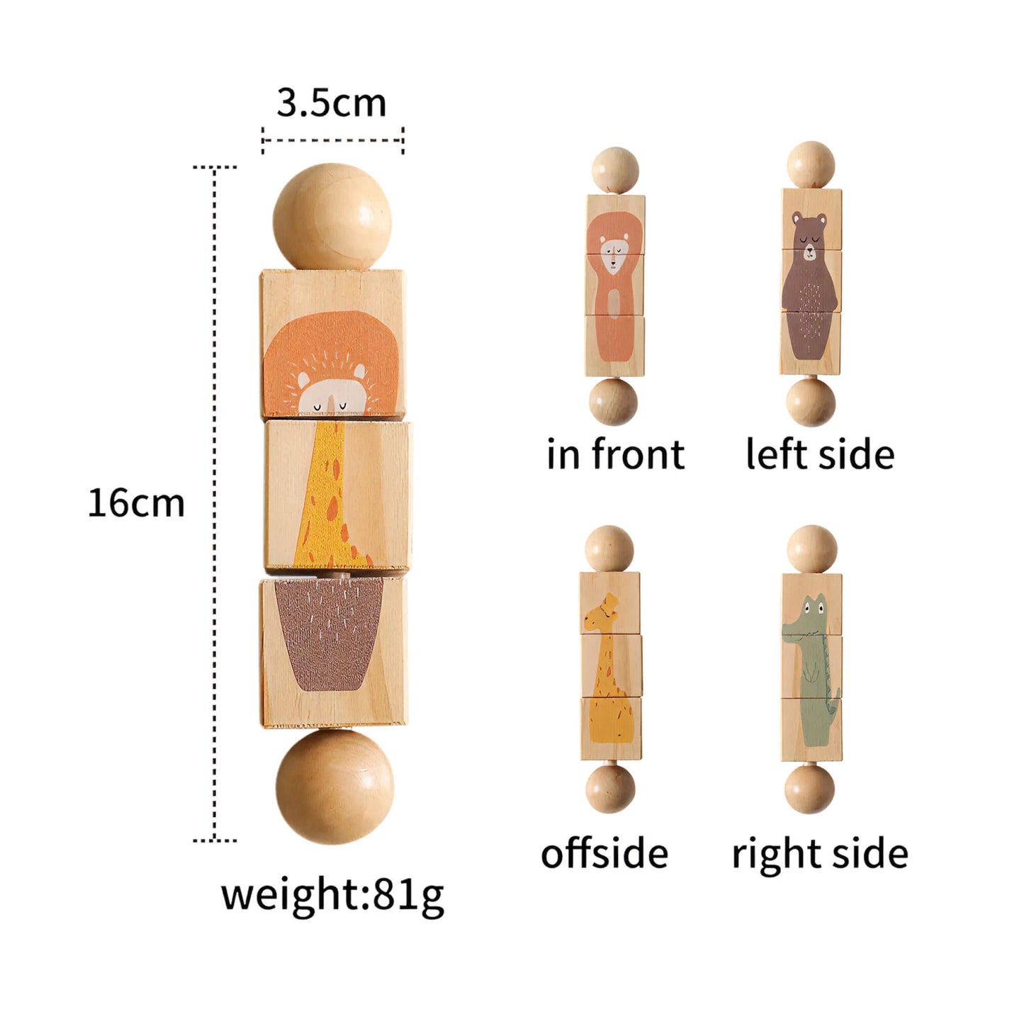 Wooden Rotating Animal Puzzle