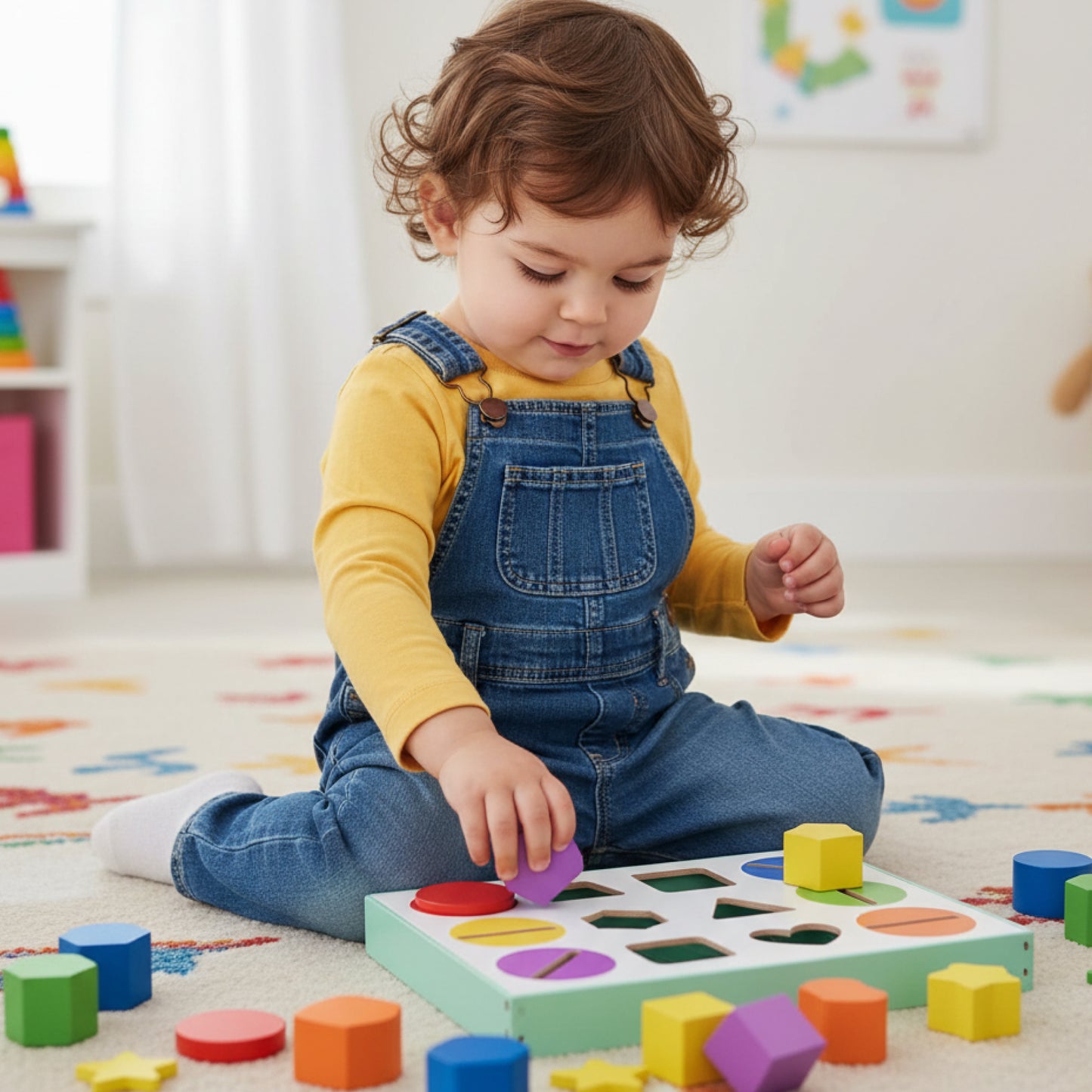 12-Hole Color Sorting Box – Shape & Color Sorting Toy for Toddlers