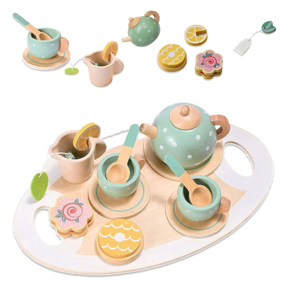 15 pcs Wooden Afternoon Tea Set